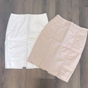 Beige and white pencil skirt (2)